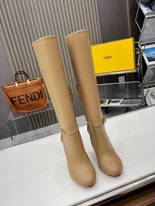 FENDI Delfina Round Toe Boots with FF Buckle - LY00520