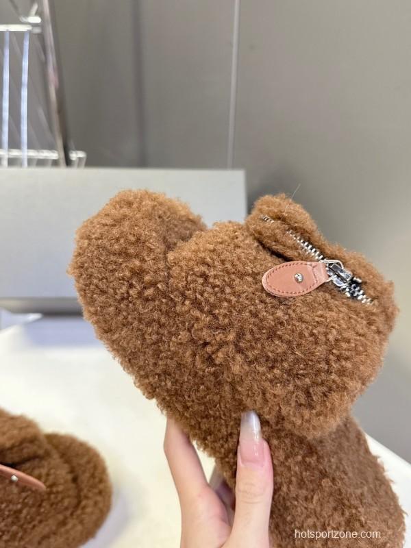 Balenciaga 2025/SS Couple Edition Cola Fur Slippers - KFY00230
