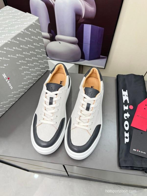 Kiton Spring Summer 2025 Lace-Up Old Money Casual Men's Shoes - KFY00320