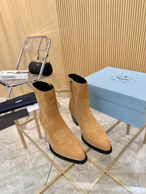 Prada Classic Pointed Toe Boots - L Y00330