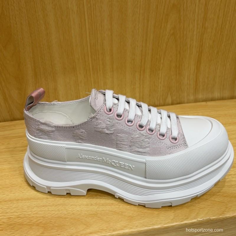 Alexander McQueen Spring Summer 2025 Blue Woven Platform Sneakers - AS00300