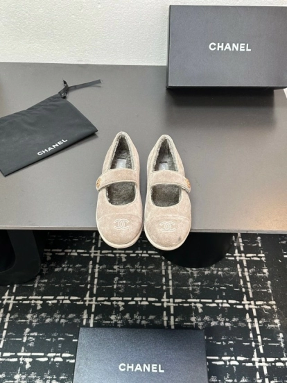 Chanel 2025/SS French Mary Jane Fur Shoes - AW25-MJ01