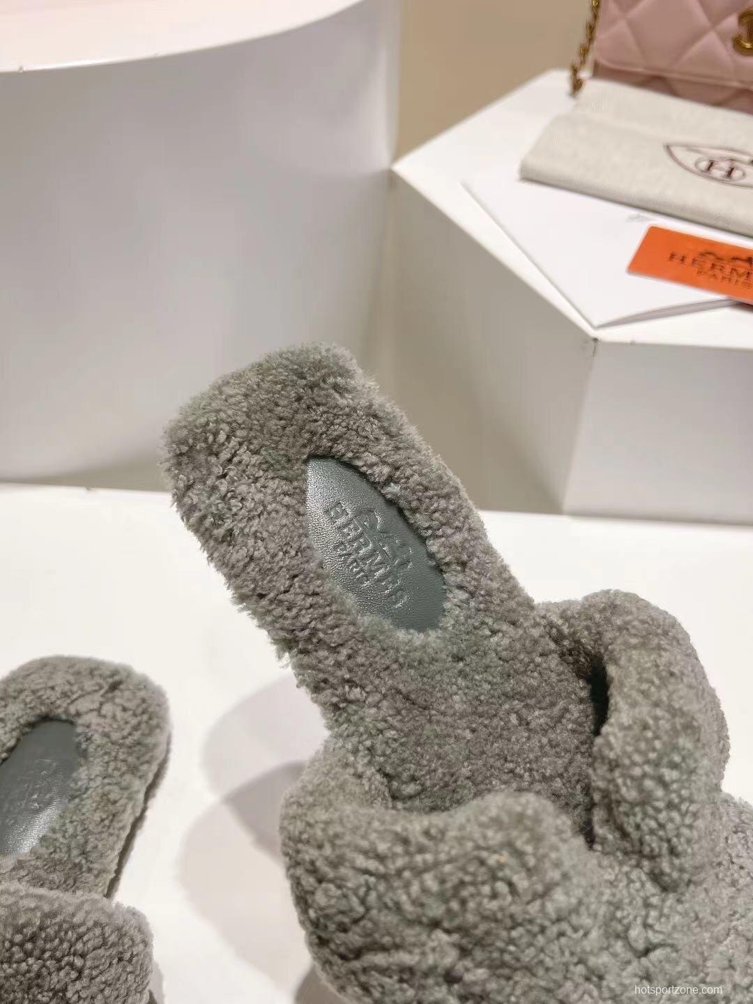 Hermès Teddy Wool Flat Slippers - LY00240