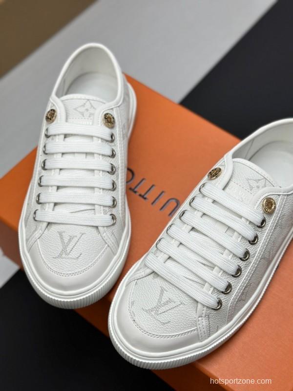 Louis Vuitton Time Out Series Animal Print Casual White Sneakers - AS00260