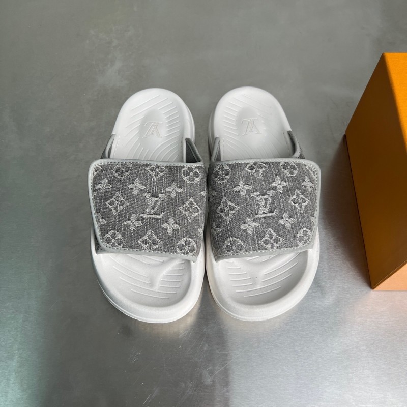 Louis Vuitton Miami Mule Slippers with Hook and Loop Fastener - YC
