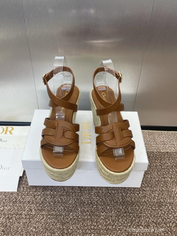 Dior D-Club Jelly Color Hollow Layered Cross Strap Platform High Heel Women's Shoes - KFY00290