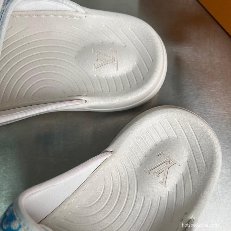 Louis Vuitton Miami Mule Slip-On Sandals with Velcro Strap - YC