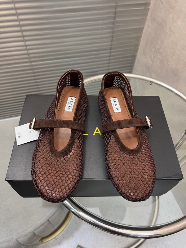 ALAIA 2025/SS New Color Mesh Flat Sandals Single Shoes - KFY00270