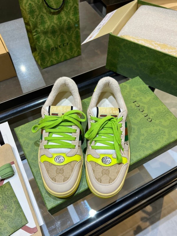 Gucci Distressed Sneakers 2025 SS Retro Design with Metal GG Logo - AS00270