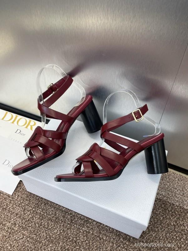 Dior D-Club Jelly Color Hollow Layered Cross Strap High Heel Women Shoes - KFY00290