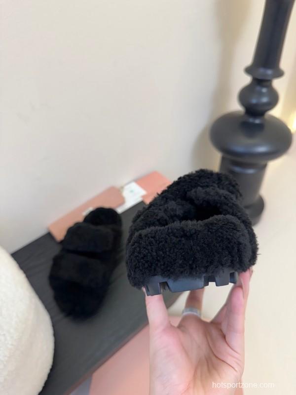 MiuMiu 2025/SS Fur Slides - KFY00310