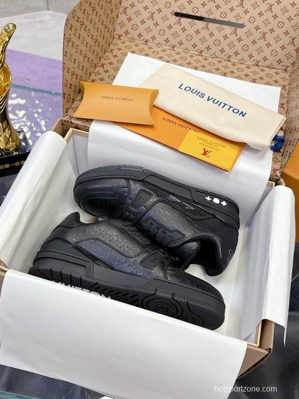 Louis Vuitton LV Trainer Maxi Sneakers Head Calfskin Ostrich Pattern Series - AS00400