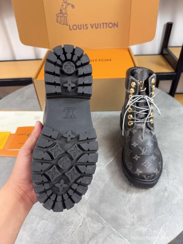 Timberland x LV Monogram Ankle Boots Waterproof Suede - LY00380
