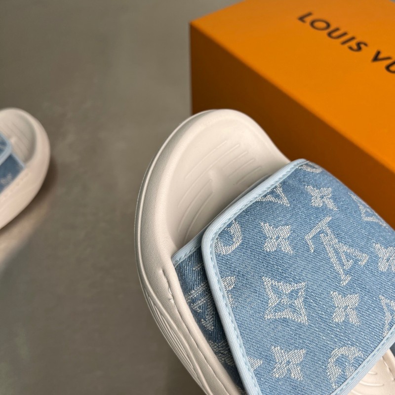 Louis Vuitton Miami Mule Slippers with Hook-and-Loop Strap - YC