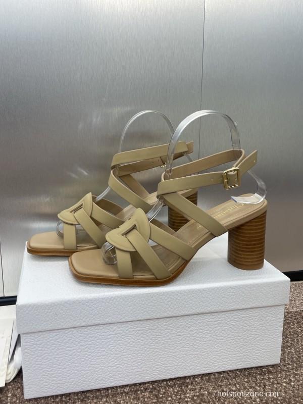 Dior D-Club Jelly Color Hollow Layered Cross Strap High Heel Women Shoes - KFY00290