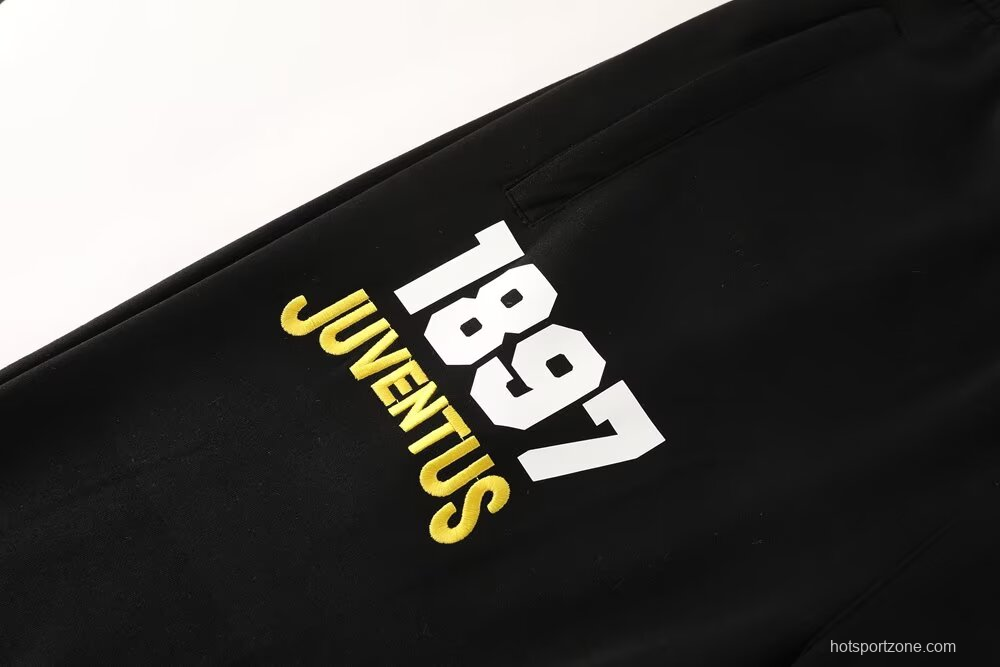 25/26 Juventus Black Sweatshirt Full Zipper Jacket+Long Pants