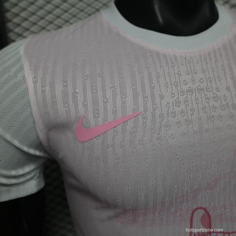 Player Version 2026 Brazil Special Edition White with Christ the Redeemer Pink Pattern Jersey