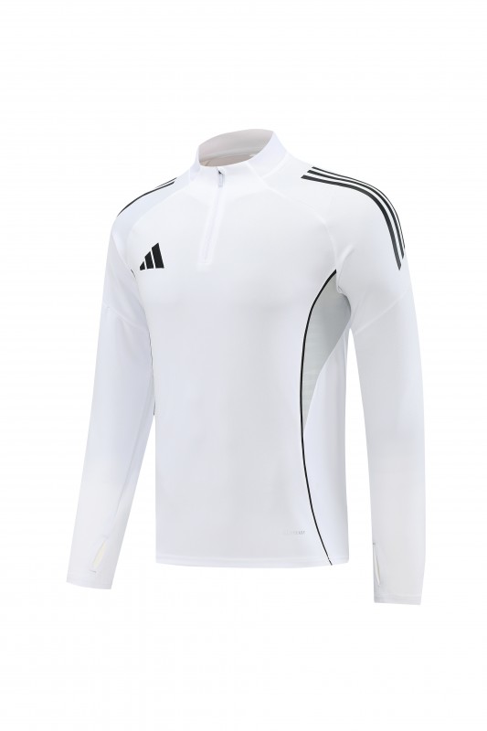 25/26  Adidas White Full zipper Jacket Tracksuit+ long pants