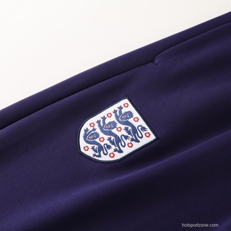 24/25  England Purple Full zipper Jacket Tracksuit+ long pants