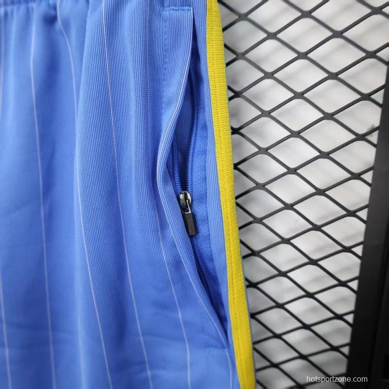 Retro Player Version  1990/91 Manchester United Third Sky Blue with Pinstripe Pattern Shorts