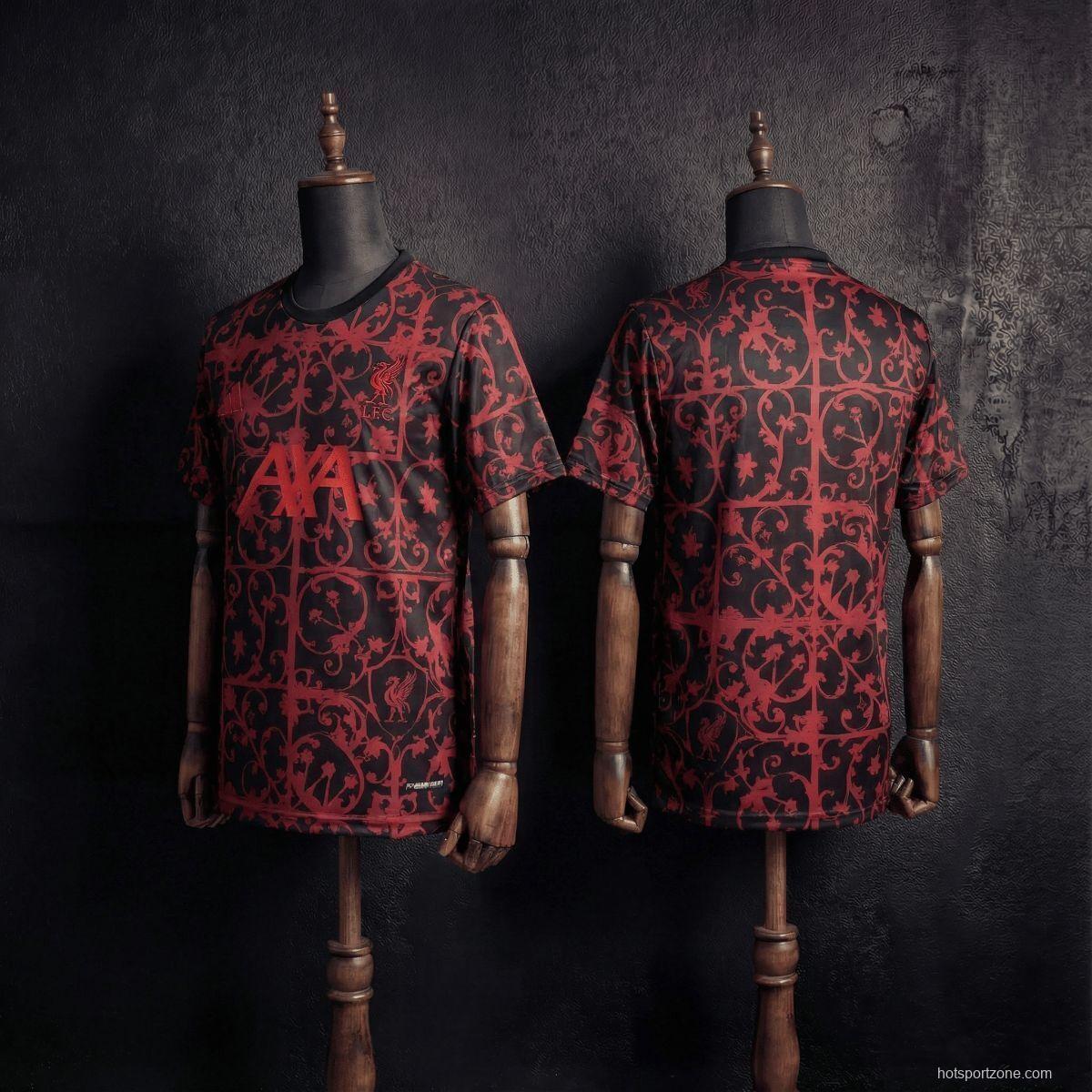 25/26 Liverpool Training Jersey Red And Black Jersey