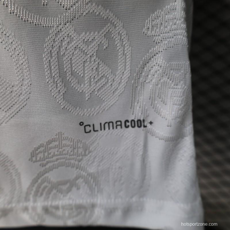 25/26 Player Version Real Madrid White with Subtle Crest Pattern Jersey