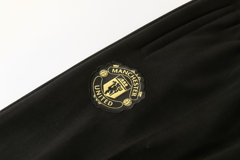 26/27 Manchester United Black Pullover Hooded Tracksuit + Long Pants