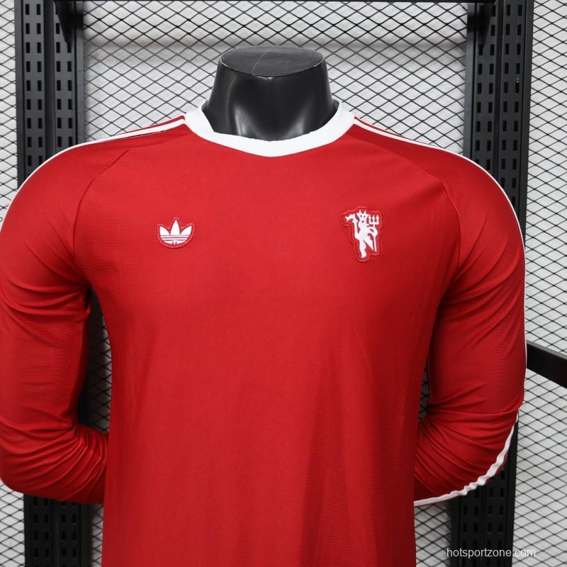 Player Version 2026 Manchester United Red Long Sleeve Adidas Originals Retro Special Edition Jersey