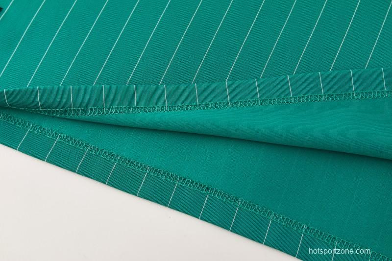26/27 Liverpool   Green Pinstripe  Short Sleeve+Soccer Shorts