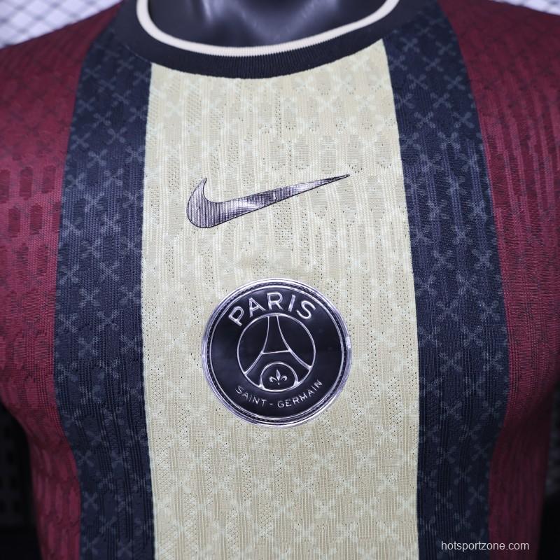 Player Version 26/27  PSG Paris Saint-Germain Black Burgundy Gold Special Edition Jersey