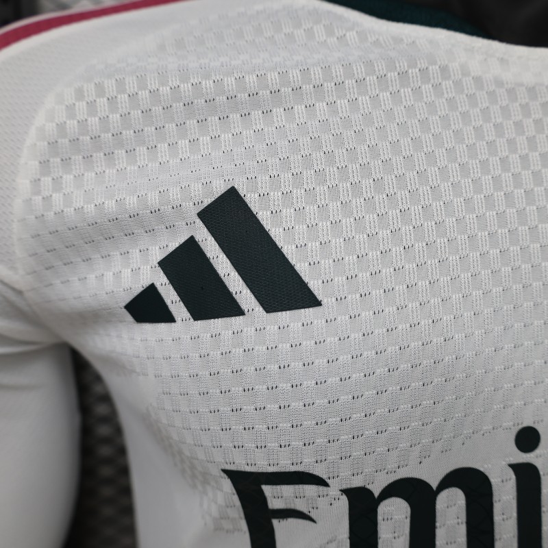 Player Version 26/27 Real Madrid White with Burgundy Stripe Long Sleeve Home Jersey