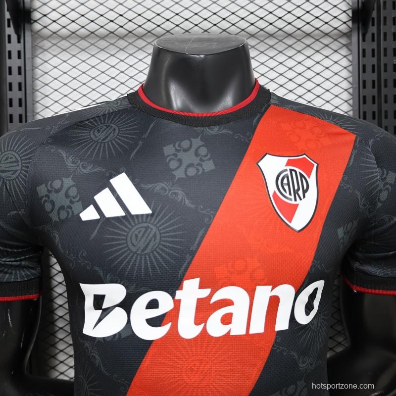 Player Version 26/27 River Plate Black with Red Diagonal Band Third Jersey