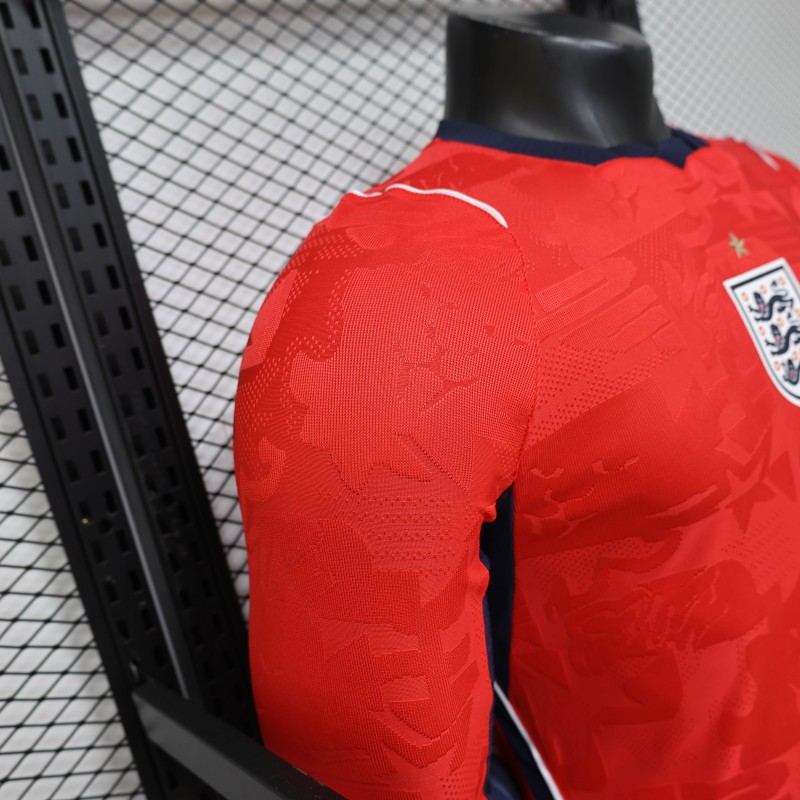Player Version 26/27 England Away Red Long Sleeve Jersey