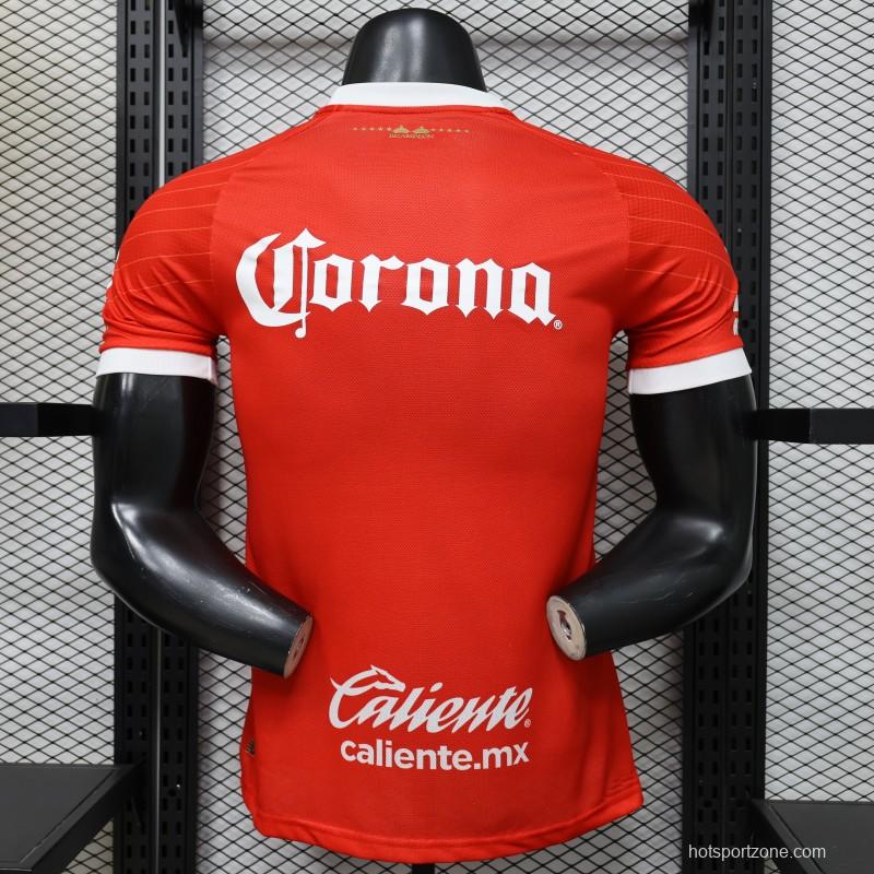 Player Version 26/27 Deportivo Toluca FC Red with Circular Stripe Pattern Home Jersey