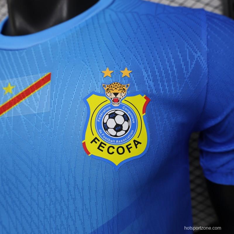 Player Version 26/27 DR Congo  Sky Blue & Red  Home Jersey