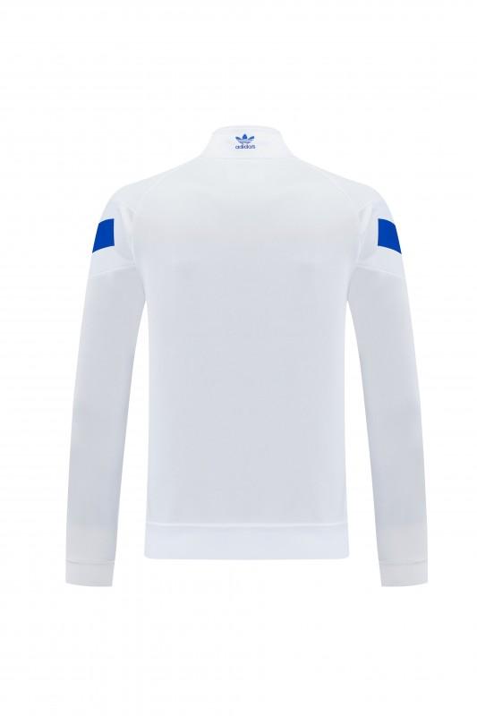 2026/27 Adidas Originals  White Full Zipper Jacket Tracksuit + Navy Blue Long Pants