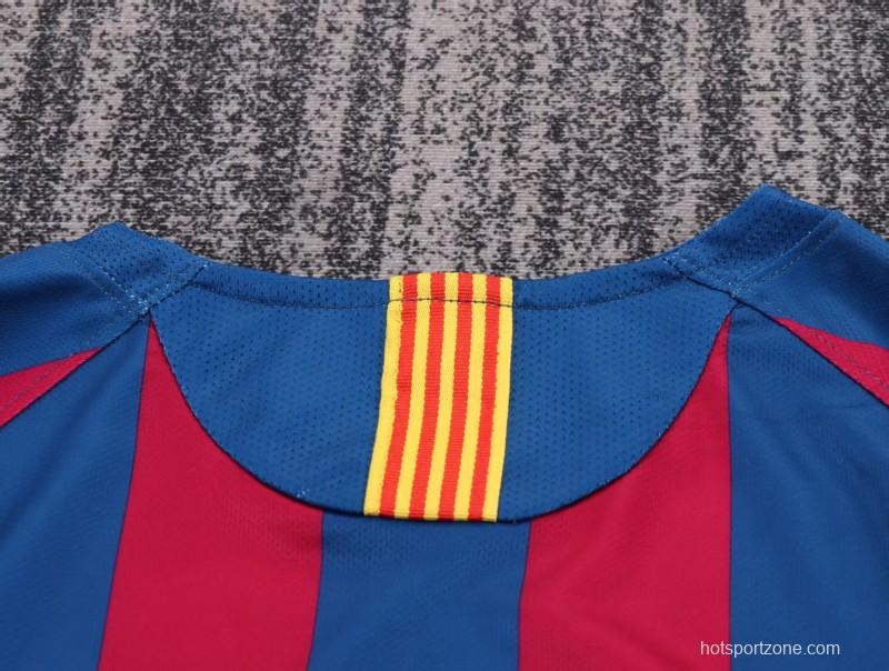 Retro Kids 05/06 Barcelona Home League Version Long Sleeve Jersey