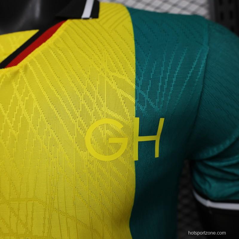 Player Version 2026 Ghana Special Edition Yellow Red Green with National Coat of Arms & Flag Jersey