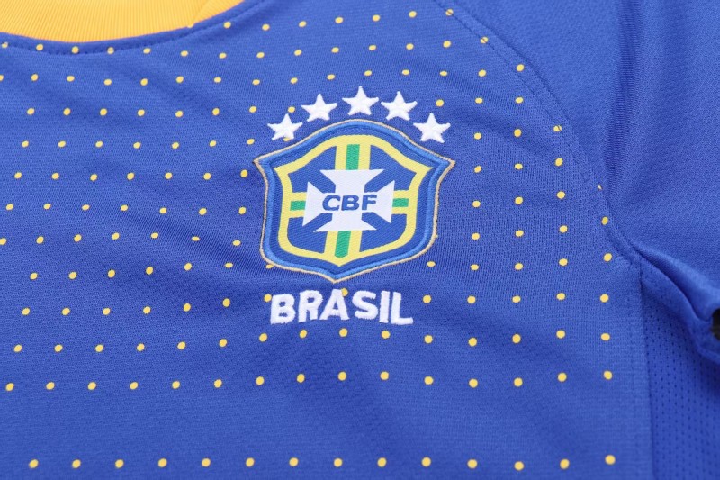 Retro 2010/11 Kids Brazil Blue & White Away Jersey