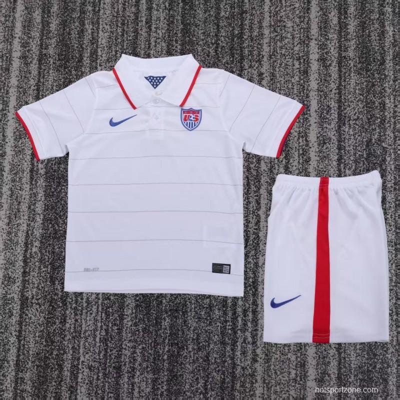 Retro 2014 Kids USA White Home Jersey