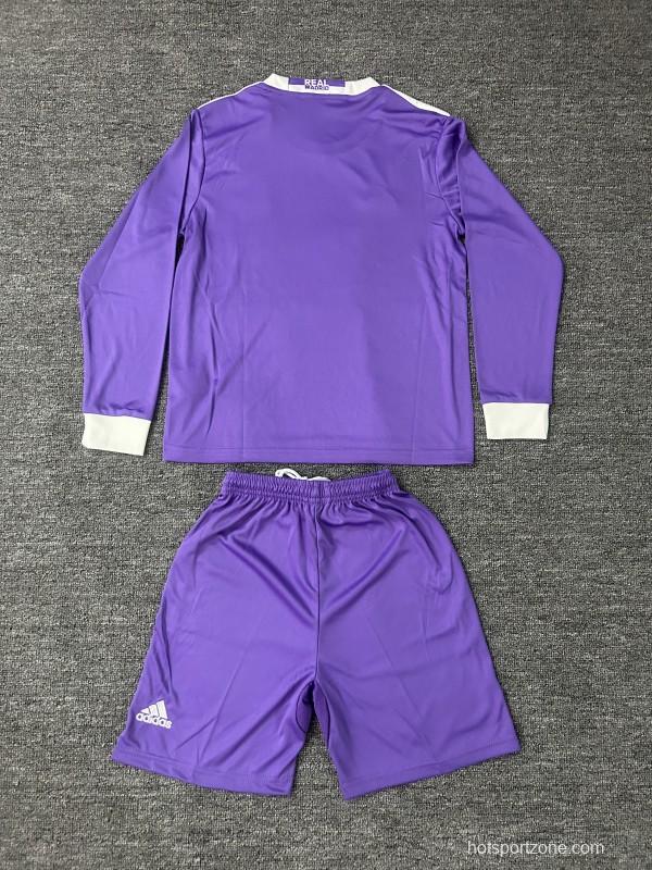 Retro Kids 16/17 Real Madrid Away Long Sleeve Jersey