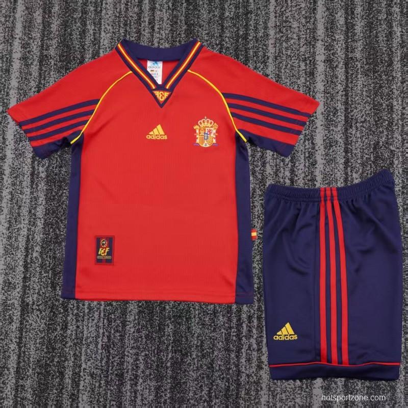 Retro Kids 1998 Spain Home Jersey