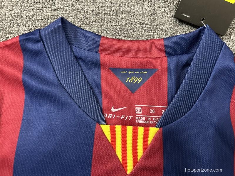 Retro Kids 14/15 Barcelona Home Long Sleeve Jersey