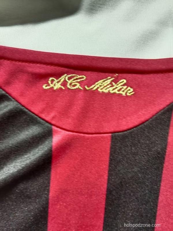 Retro 09/10 Kids AC Milan Home Long Sleeve Jersey