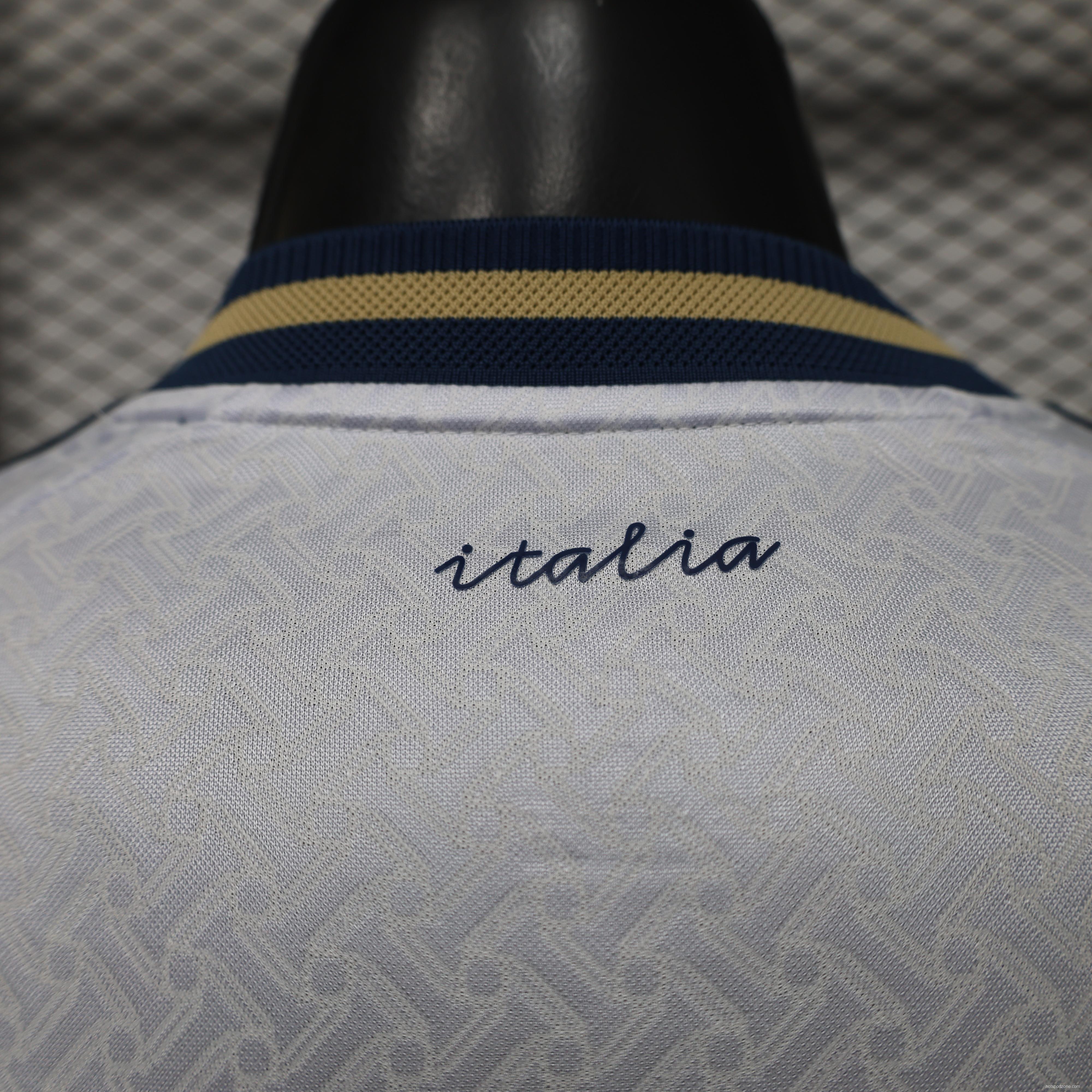 Player Version 2026 Italy Away White  Long Sleeve Jersey