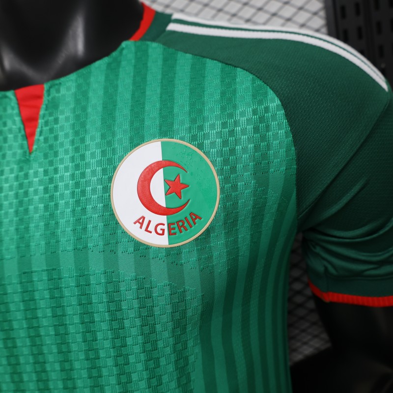 Player Version 26/27 Algeria Away Green with Tonal Vertical Stripe  Jersey