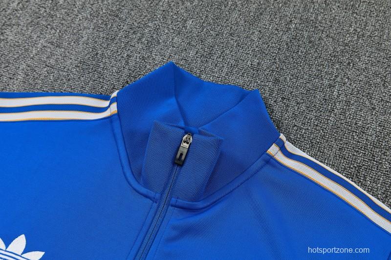 26/27 Real Madrid Blue Full Zipper Jacket Tracksuit + Long Pants