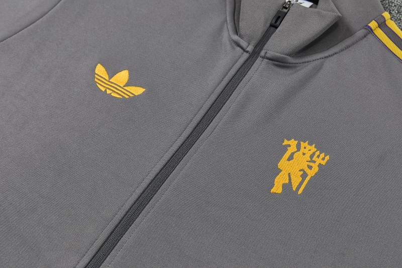 26/27 Manchester United Dark Gray Full Zipper Jacket+Long Pants