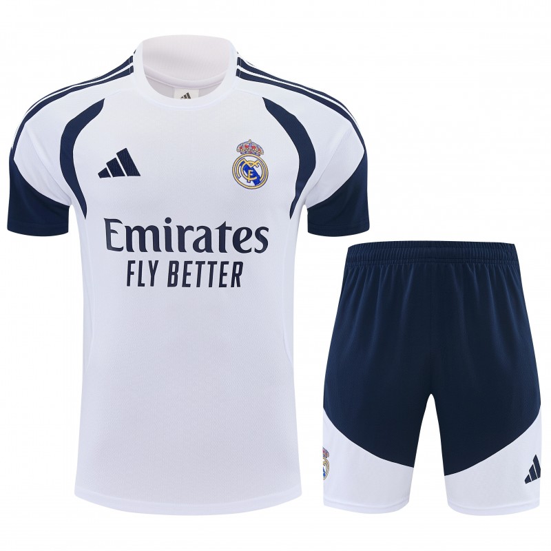 26/27 Real Madrid  White Short Sleeve+Soccer Shorts