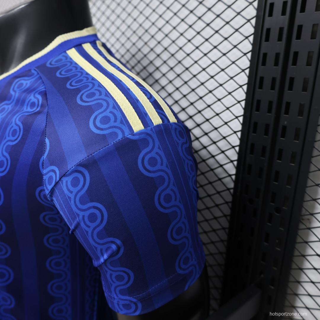 Player Version 2026 Sweden Blue with Tonal Chain Stripe  Away Jersey